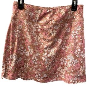 Floral Pink and Brown Women's Skirt